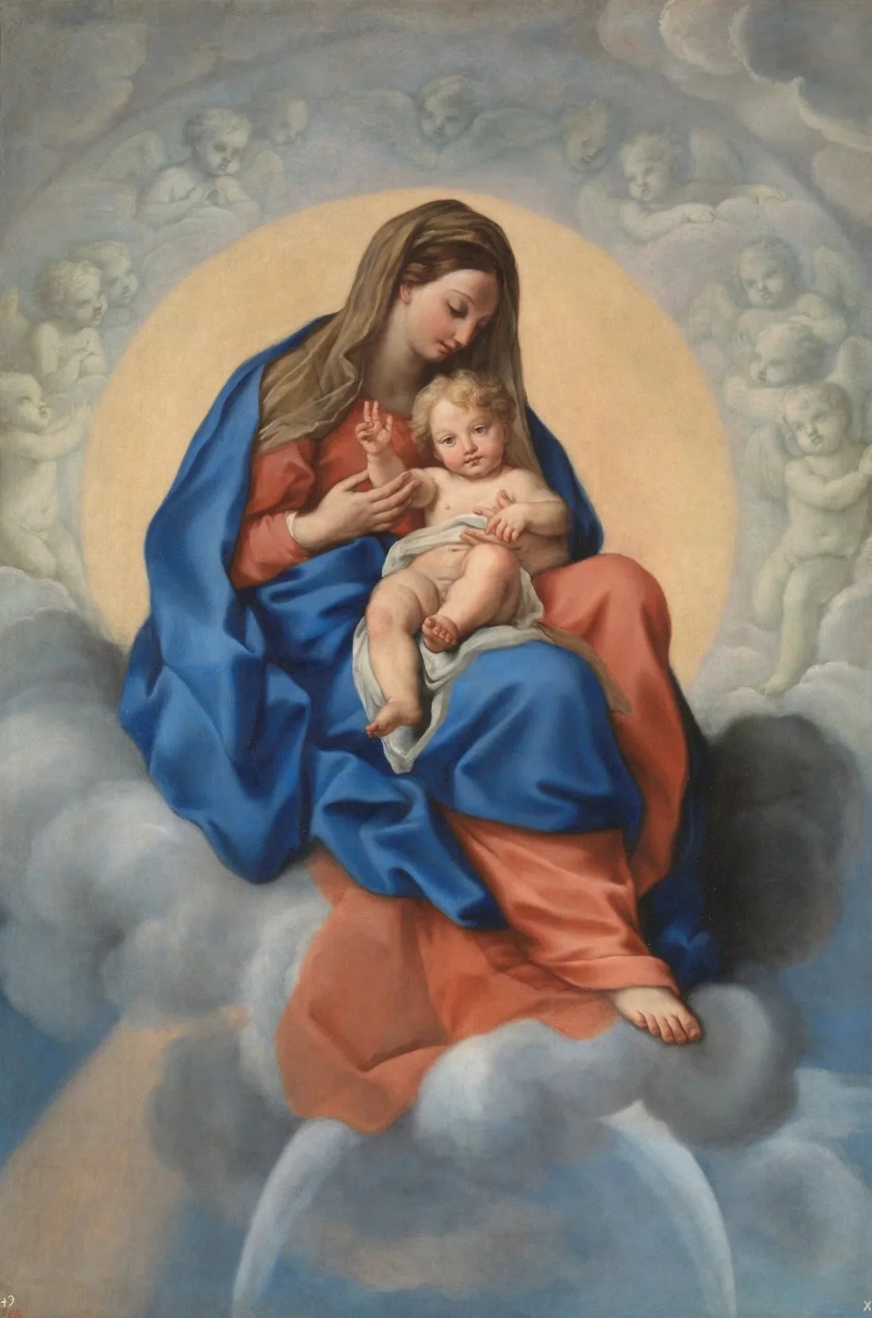 La Vierge et l'Enfant dans la gloire - Carlo Maratta image 1 reproduction artisanale de tableau