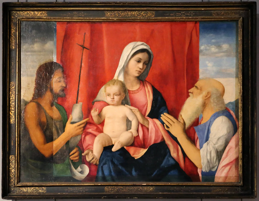 La Vergine e il Bambino tra san Giovanni Battista e san Girolamo - Giovanni Bellini