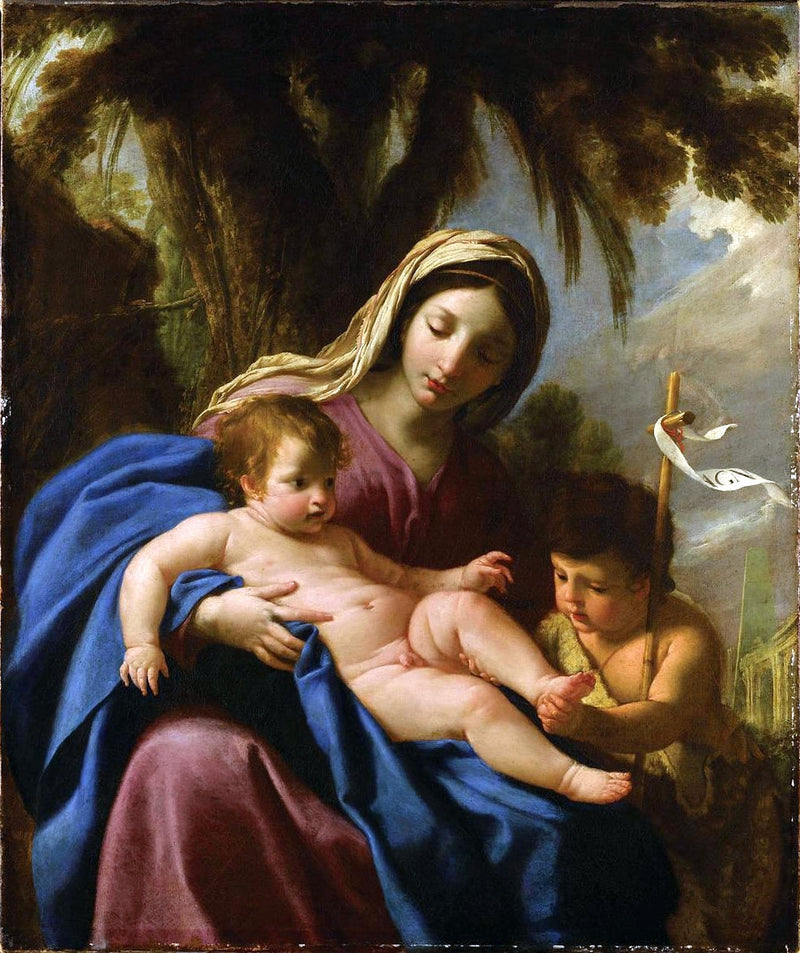 La Vergine e il Bambino Gesù con san Giovanni Battista - Eustache Le Sueur