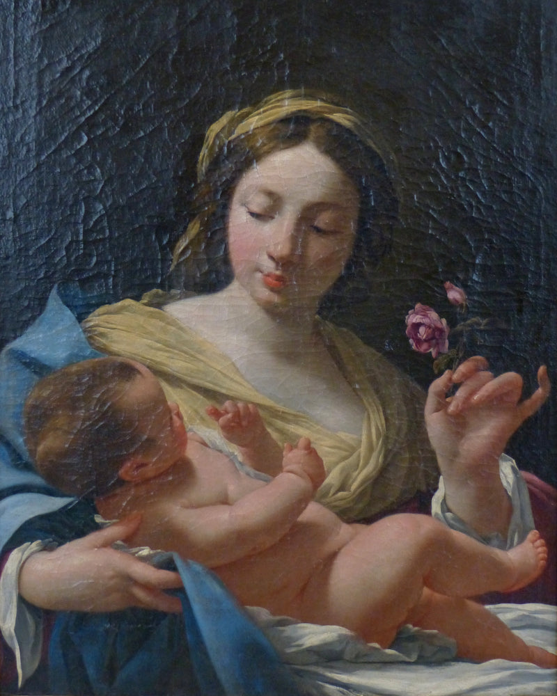La Vergine e il bambino con la rosa - Simon Vouet