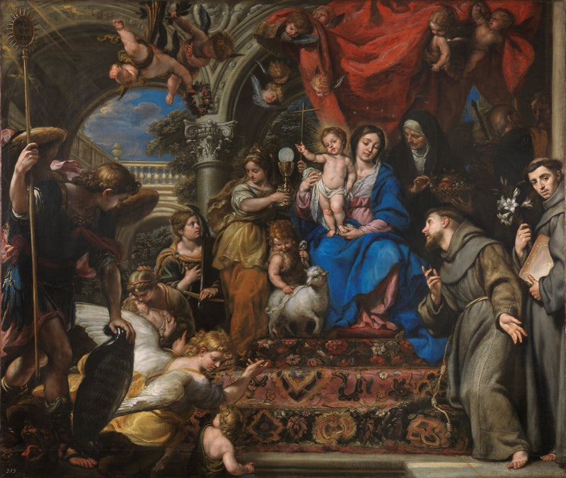 La Vergine e il Bambino tra le virtù teologali e i santi - Claudio Coello