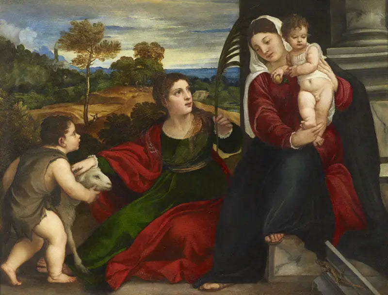 La Vergine, il Bambino, santa Agnese e san Giovanni Battista - Titian