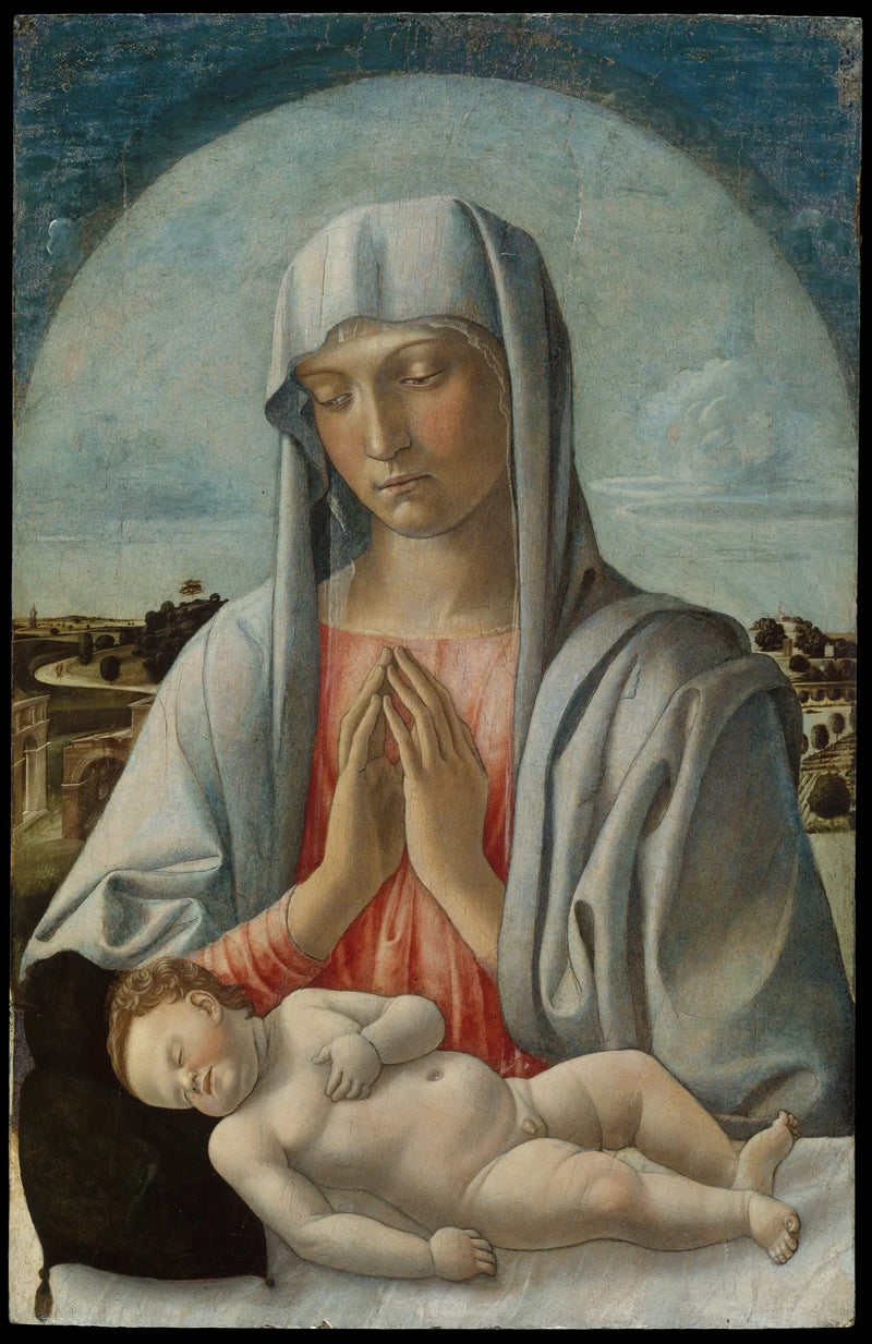 La Vergine Maria adorando il Bambino Gesù addormentato - Giovanni Bellini