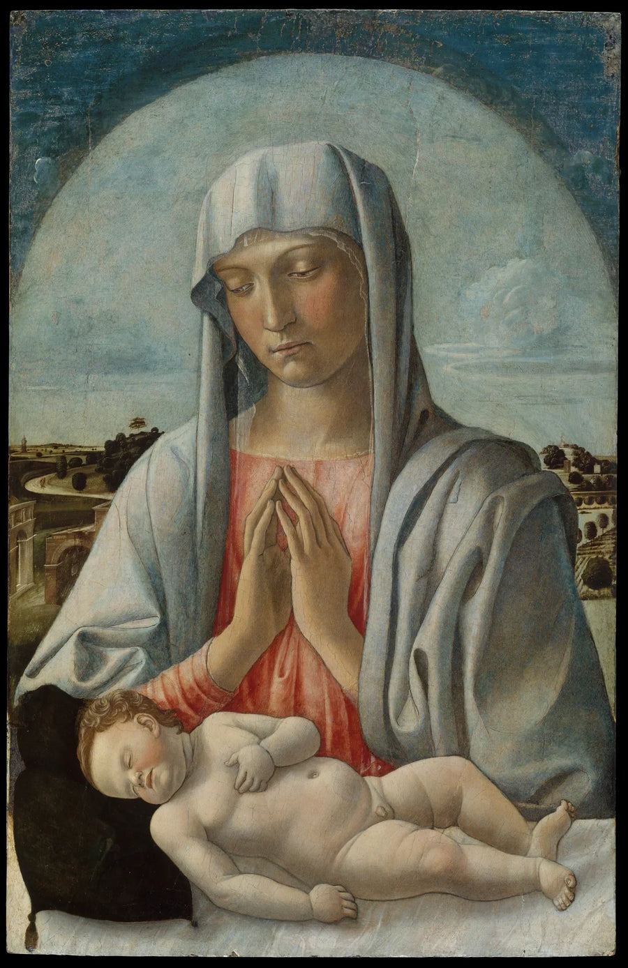 La Vergine Maria adorando il Bambino Gesù addormentato - Giovanni Bellini