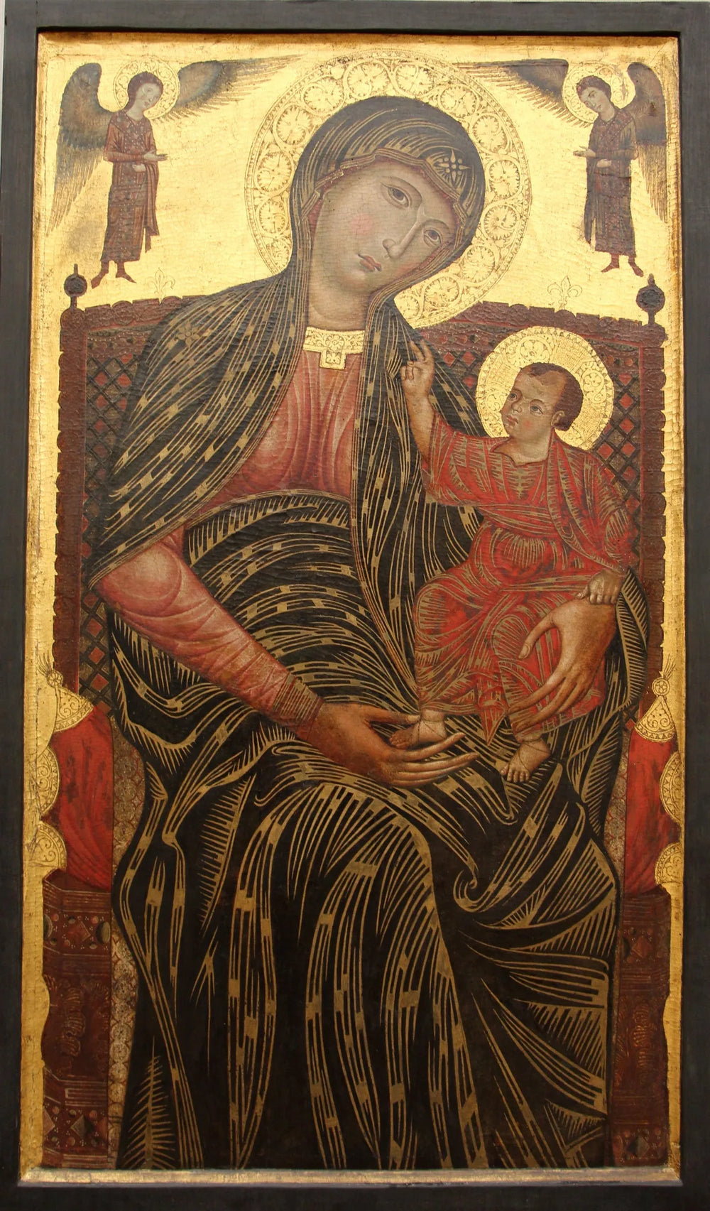 La Vierge Marie trônant avec deux anges - Master of the Magdalen image 1 reproduction réalisée par Alpha Reproduction