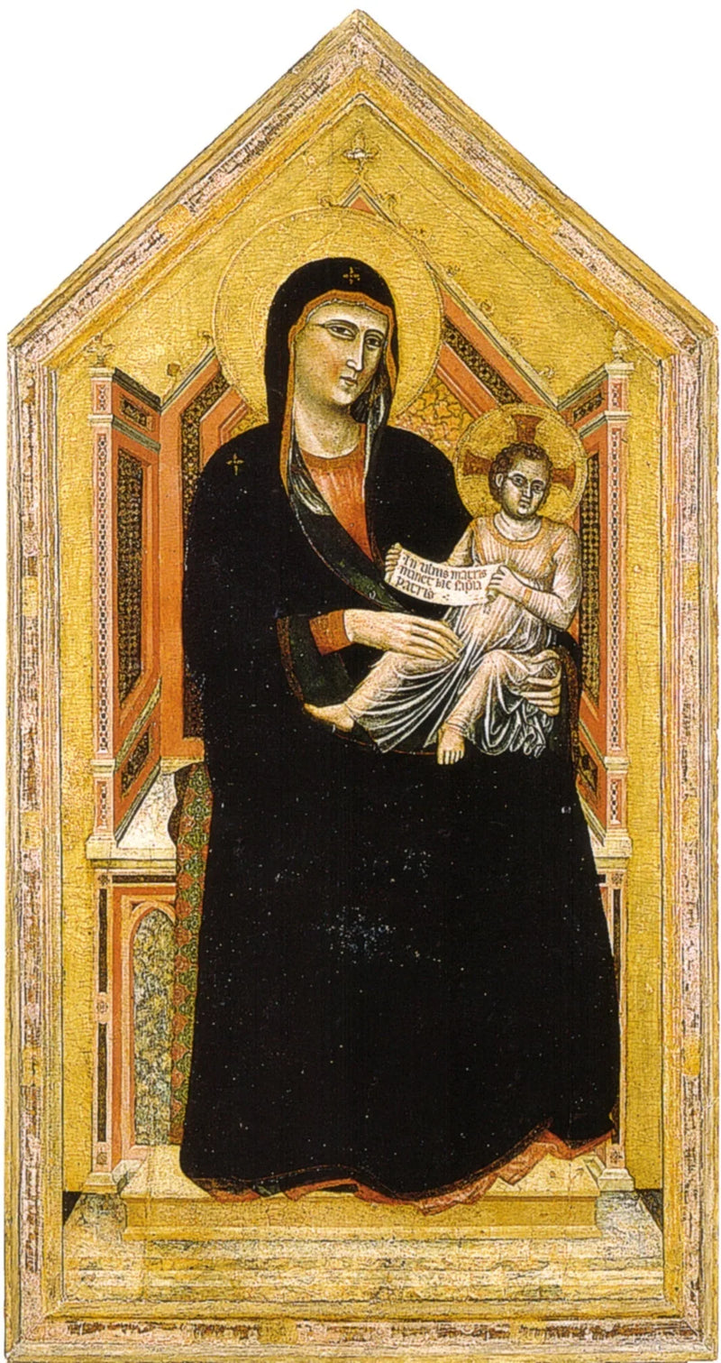 La Vergine Maria trônando con un bambino - Master of Saint Cecilia