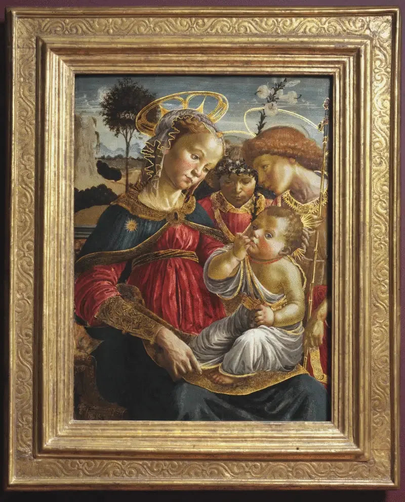 La Vergine, san Giovanni Battista e un angelo adorante il Bambino Gesù - Sandro Botticelli