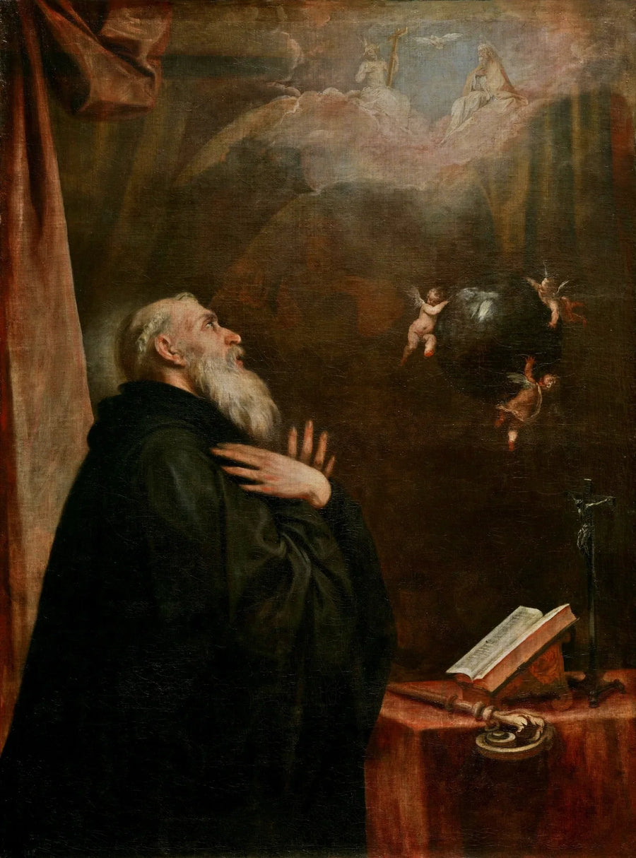 La visione del globo e dei tre angeli secondo san Benedetto - Alonso Cano