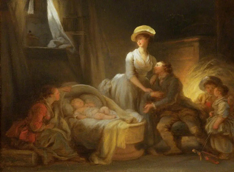 La Visite alla balia - Jean-Honoré Fragonard