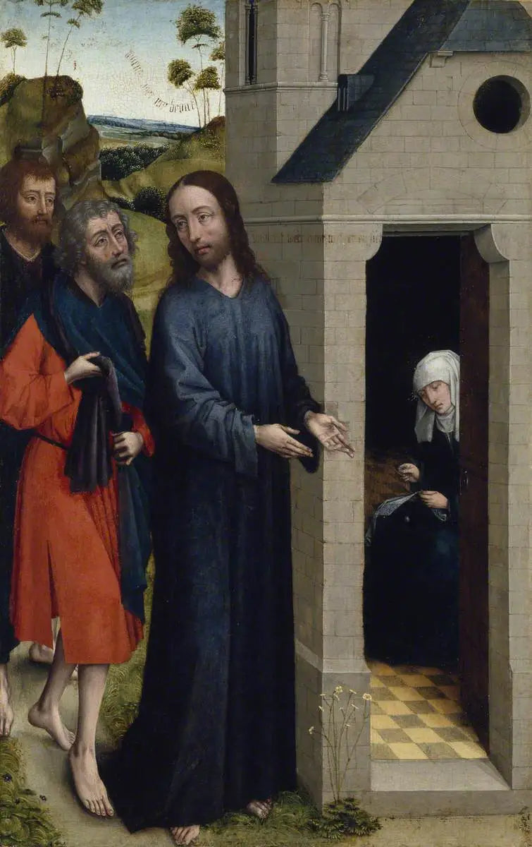 La vocazione di André e di Simon Pietro (probabilmente un'ala sinistra di un retablo) - Rogier van der Weyden