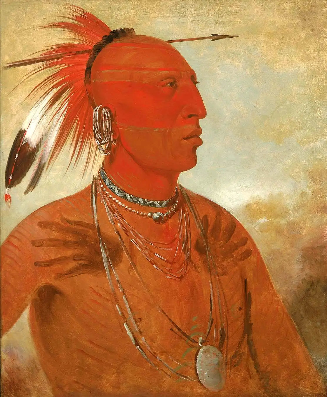 La-wáh-he-coots-la-sháw-no Brave Chef un Skidi (Loup) Pawnee - George Catlin - Alpha Reproduction