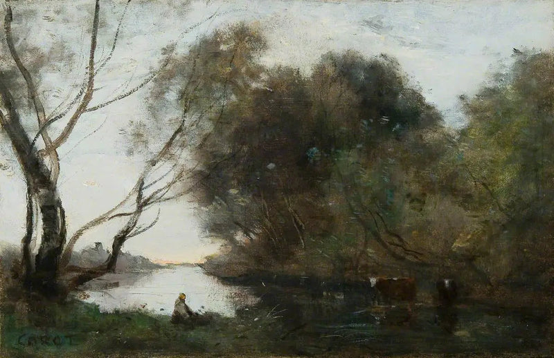 Lago : Tramonto - Jean-Baptiste Camille Corot