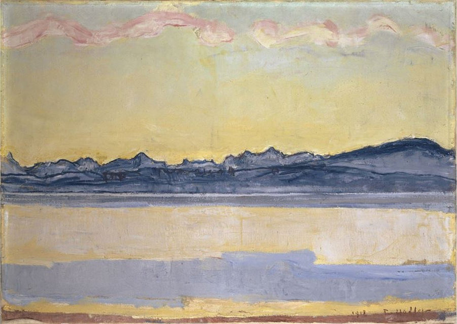 Lago di Ginevra e catena del Monte Bianco all'alba - Ferdinand Hodler