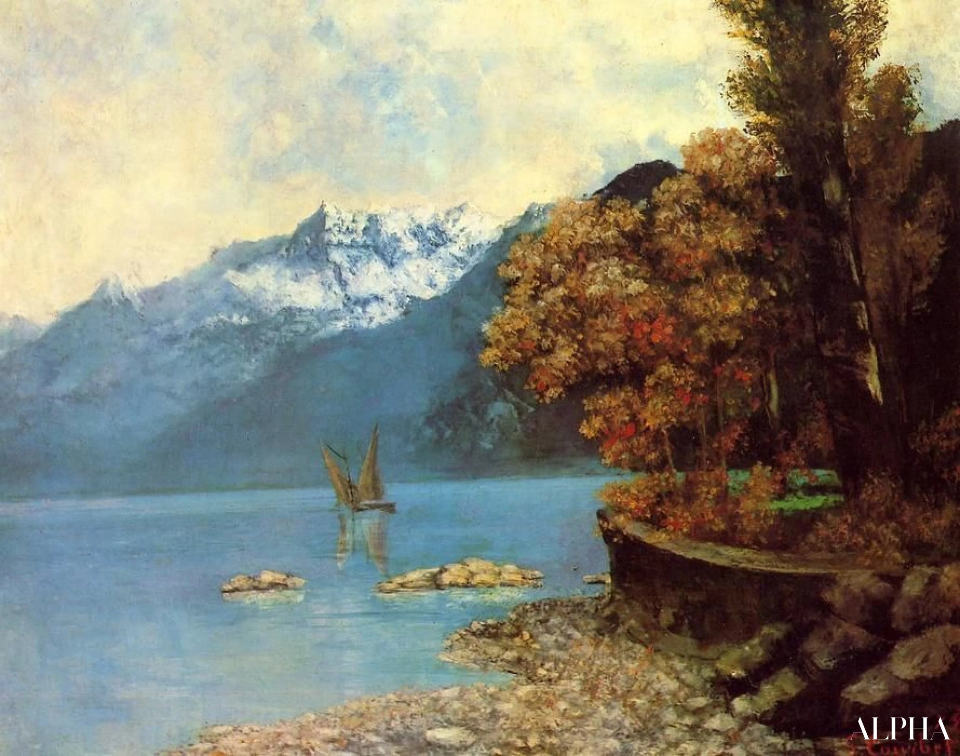 Lago Lemano - Gustave Courbet - Riproduzioni di quadri e dipinti di alta qualità