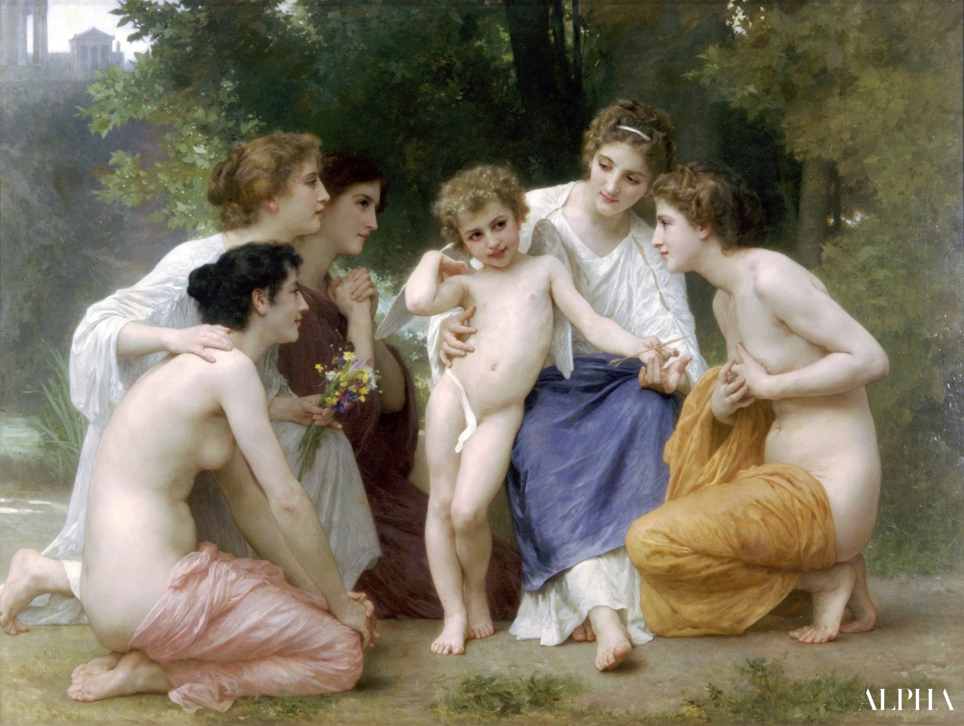Ladmiration - William Bouguereau - Reproductions de tableaux et peintures haut de gamme