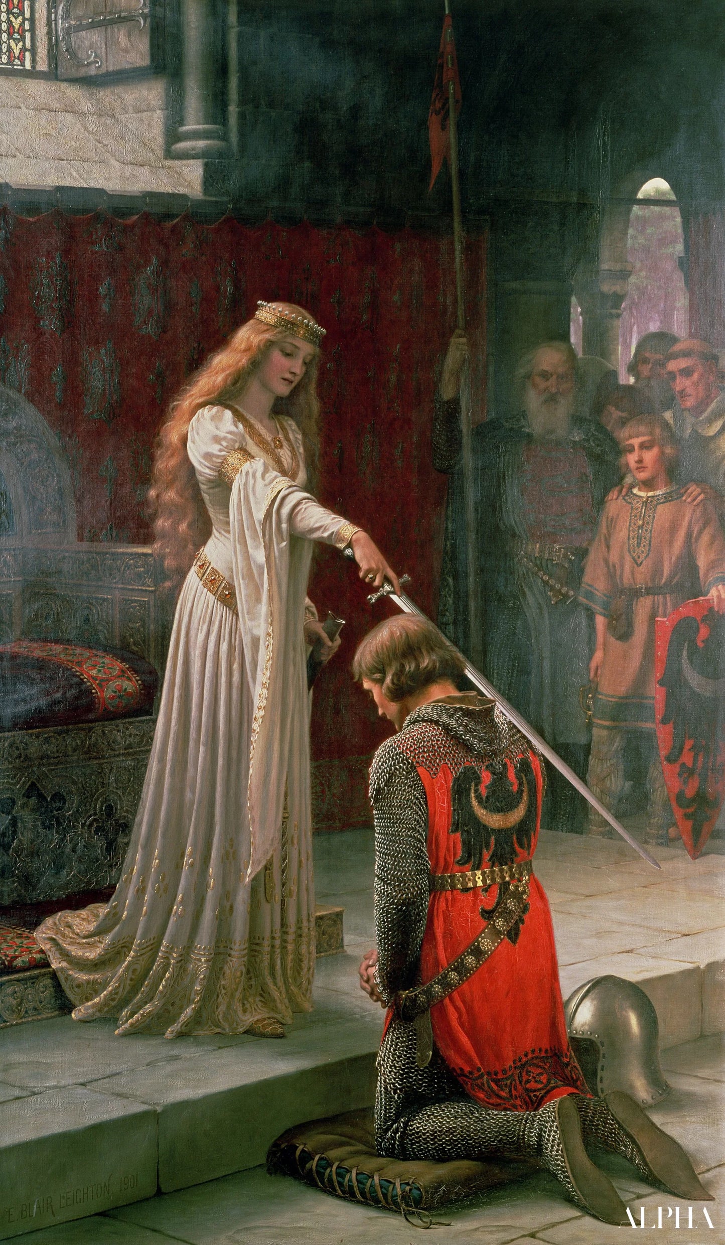 L'Adoubement - Edmund Leighton - Riproduzioni di quadri e dipinti di alta gamma