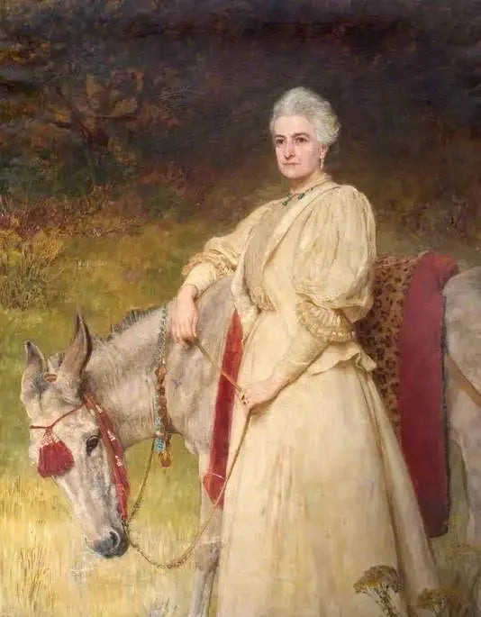 Lady Harriet Sarah Wantage (1837–1920) con il suo asino egiziano - Briton Rivière