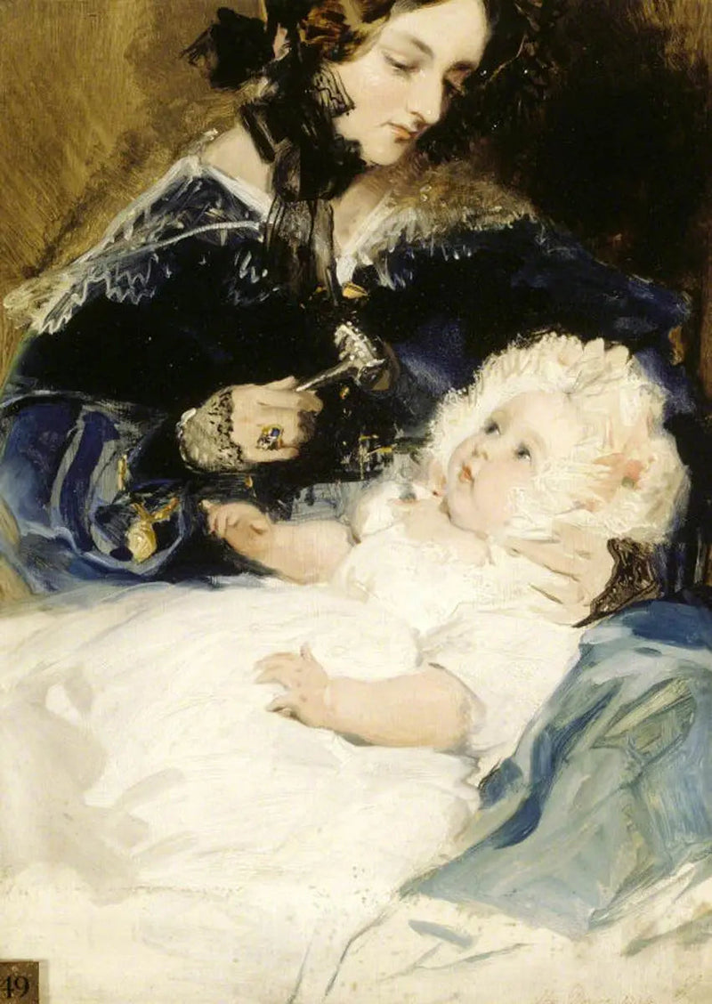 Lady Louisa Jane Russell, duchesse d'Abercorn (1812-1905) con sua figlia Lady Harriet Georgiana Louisa Hamilton, più tardi contessa di Lichfield (1834-1913) - Edwin Henry Landseer