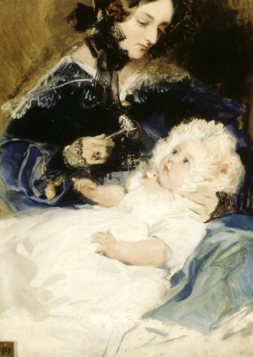 Lady Louisa Jane Russell, duchesse d'Abercorn (1812-1905) con sua figlia Lady Harriet Georgiana Louisa Hamilton, più tardi contessa di Lichfield (1834-1913) - Edwin Henry Landseer