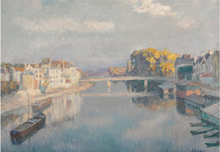 Lagny, il ponte e le barche lavatoio sulla Marna - Henri Lebasque