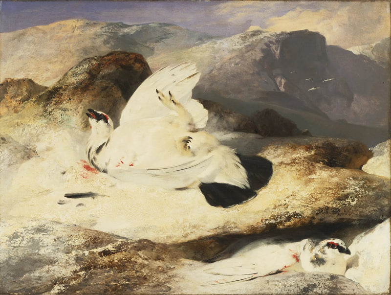 Lagopède in un paesaggio - Edwin Henry Landseer