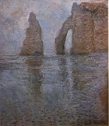 Reproduction du tableau « L'Aiguille et la Porte d'Aval vues en amont - Claude Monet » par Alpha Reproduction en peinture à l’huile