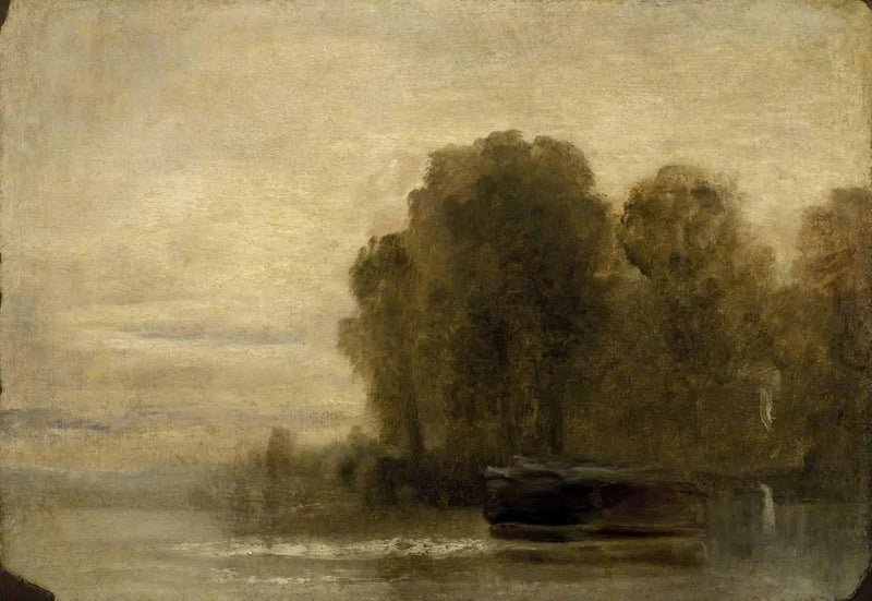 Lago o Fiume con Alberi a Destra - J. M. W. Turner