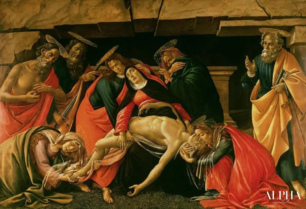 Lamentation du Christ. c.1490 - Sandro Botticelli - Reproductions de tableaux et peintures haut de gamme