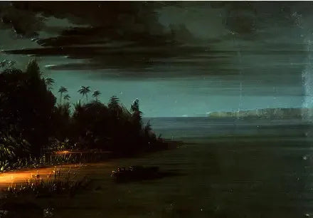 Lancer à la lumière des torches - George Catlin
