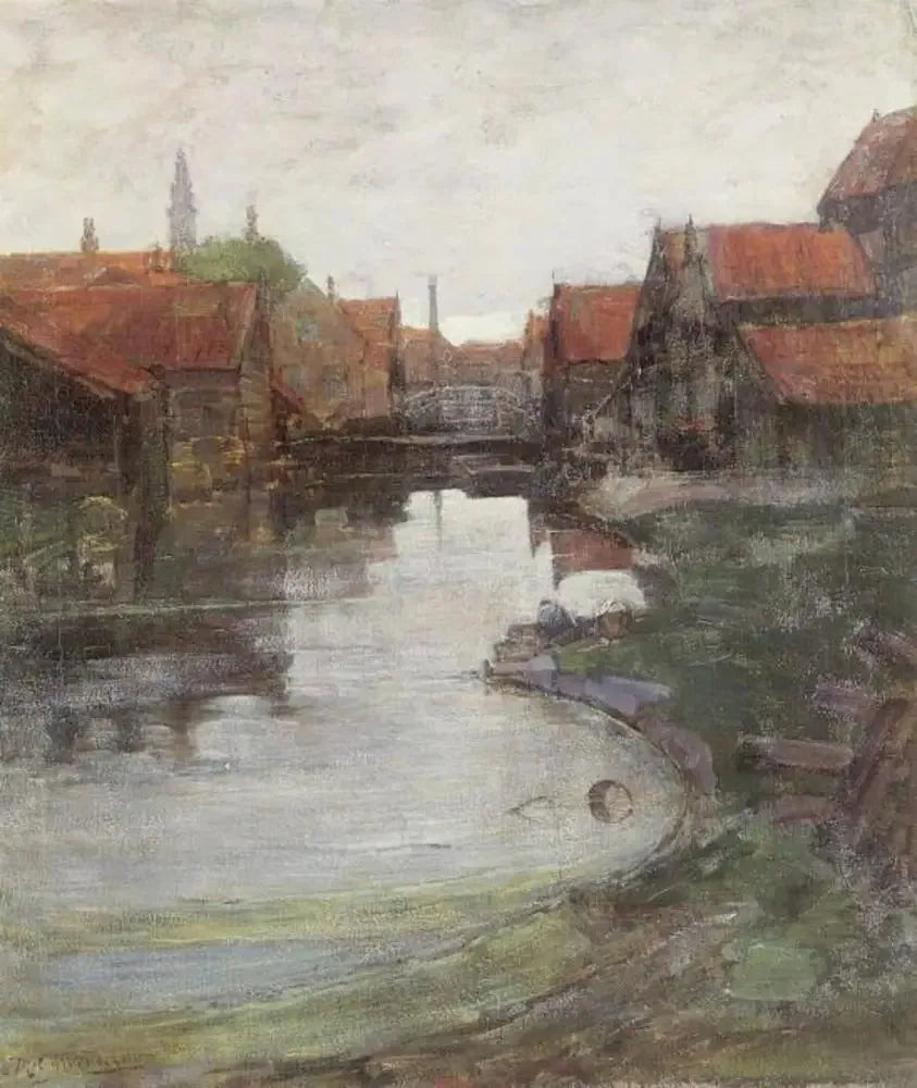 Lange Bleekerssloot con la torre della chiesa dell'Ovest - Piet Mondrian