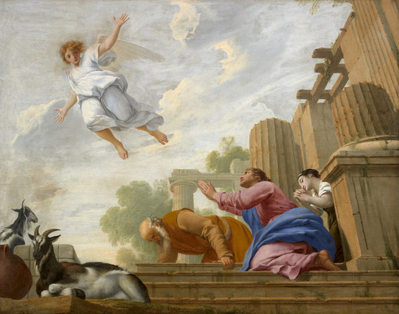 L'Ange Raphael rivela la sua vera natura a Tobia e alla sua famiglia e si innalza al cielo - Eustache Le Sueur