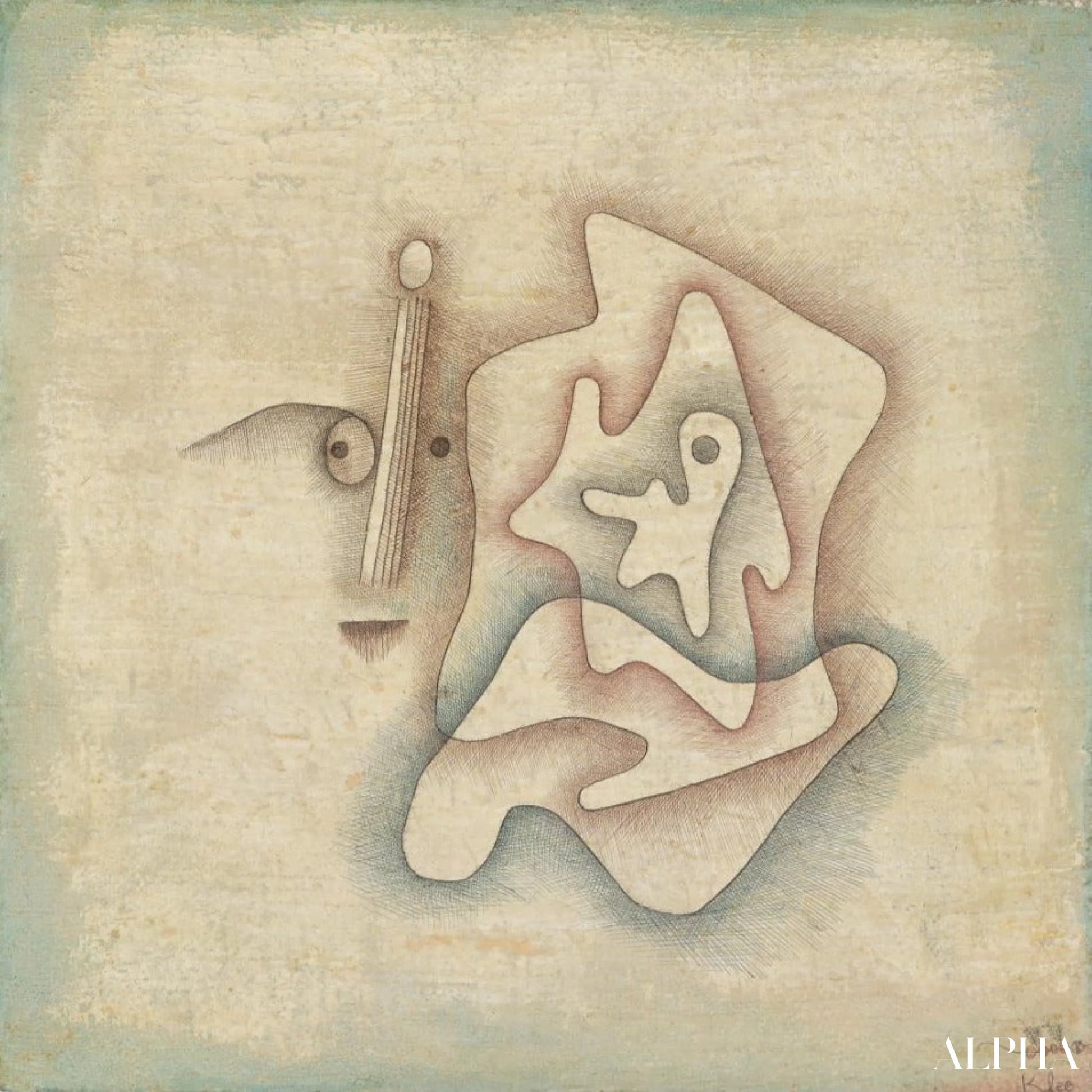 L'auditeur - Paul Klee - Reproductions de tableaux et peintures haut de gamme