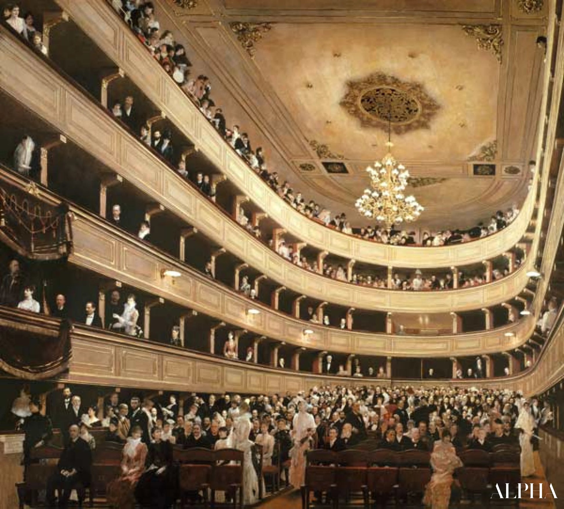 L'auditorium du théâtre du vieux château - Gustav Klimt - Reproductions de tableaux et peintures haut de gamme