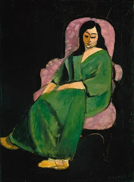 Lauretta in abito verde, sfondo nero - Henri Matisse