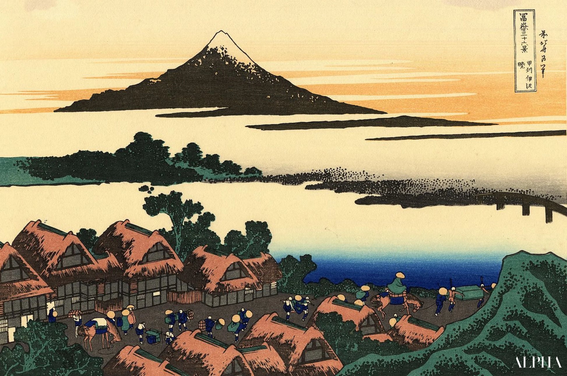 L'alba a Isawa nella provincia di Kai - Katsushika Hokusai - Riproduzioni di quadri e dipinti di alta qualità
