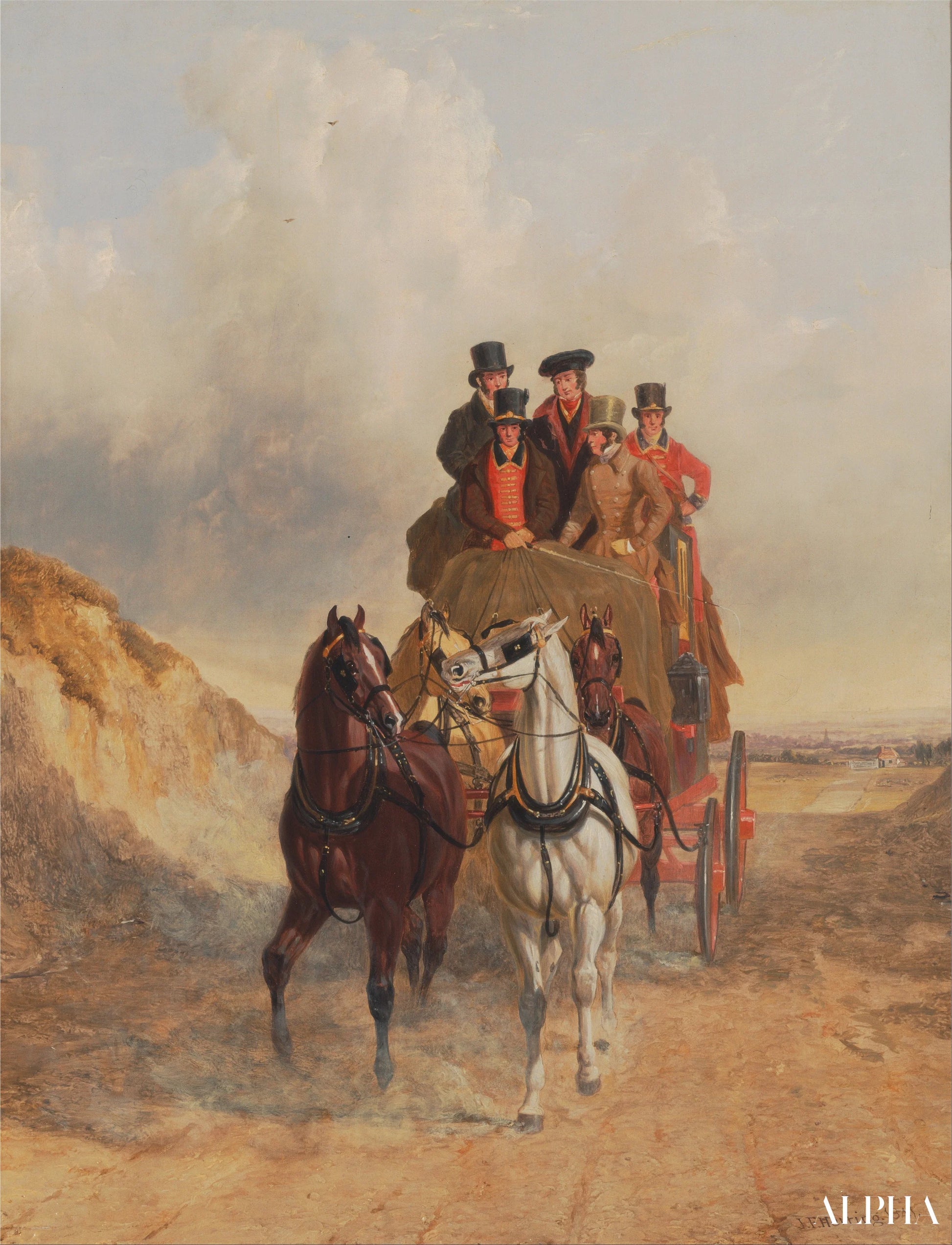 L'autobus Royal Mail sulla strada - John Frederick Herring Snr - Riproduzioni di quadri e dipinti di alta qualità