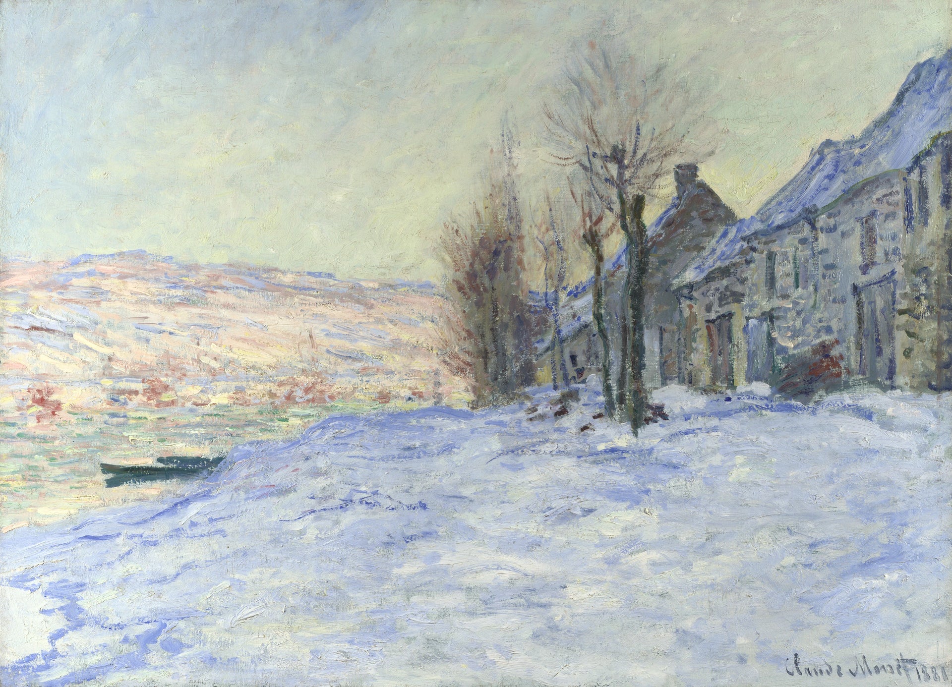 Lavacourt sous la neige W511 par Claude Monet, National Gallery de Londres