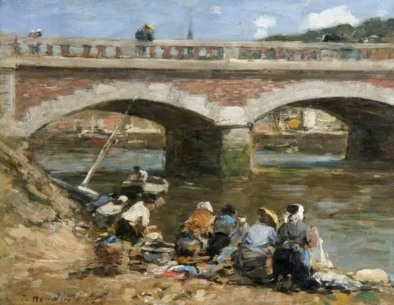 Lavandaie sulle rive della Touques - Eugène Boudin