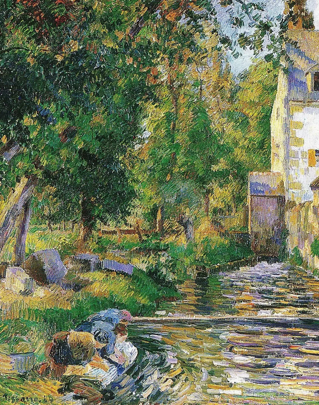 Lavoir et moulin d'Osny - Camille Pissarro image 1 reproduction artisanale de tableau