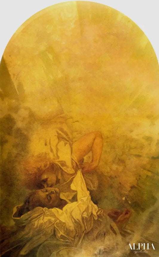 Le baiser du printemps - Mucha - Reproductions de tableaux et peintures haut de gamme