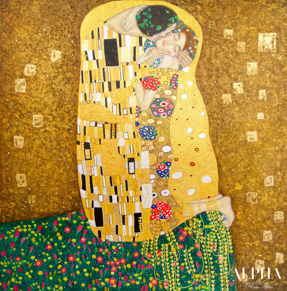 Le Baiser Réimaginé par Master Apollon | 200 x 200 cm Reproductions de tableaux à la peinture à l’huile