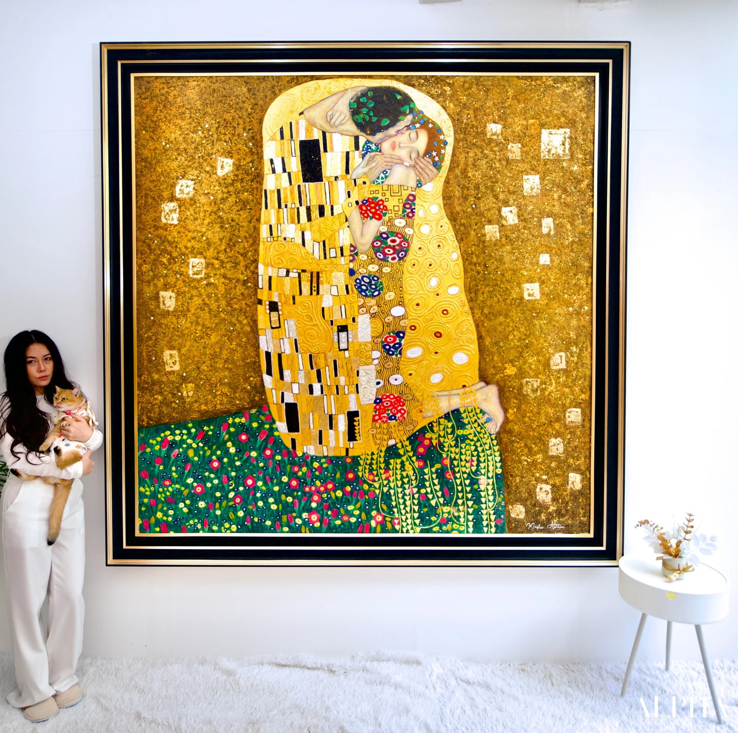 Il Bacio Reimmaginato da Master Apollon | 200 x 200 cm Riproduzioni di quadri a olio