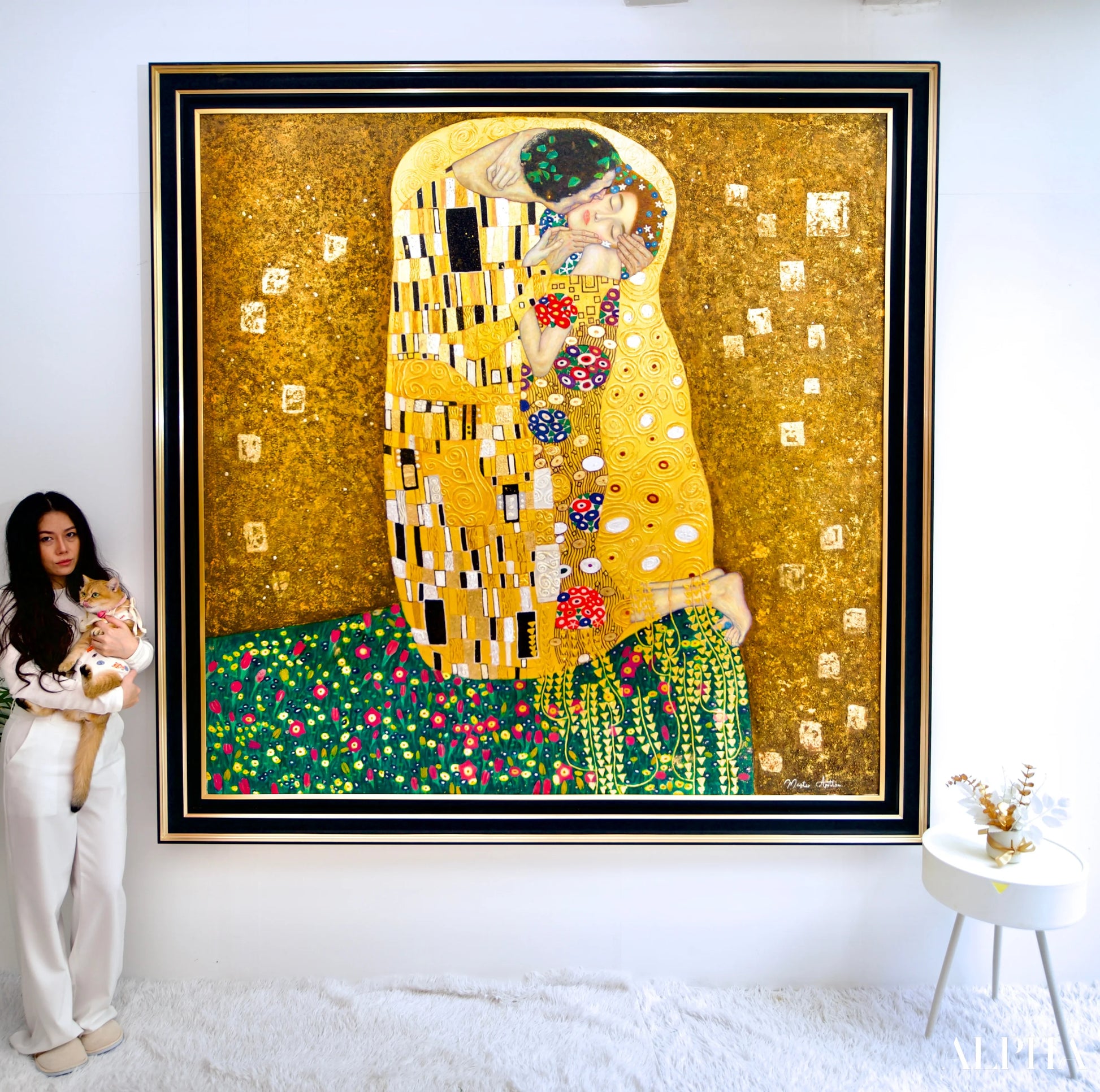 Il Bacio Reimmaginato da Master Apollon | 200 x 200 cm Riproduzioni di quadri a olio