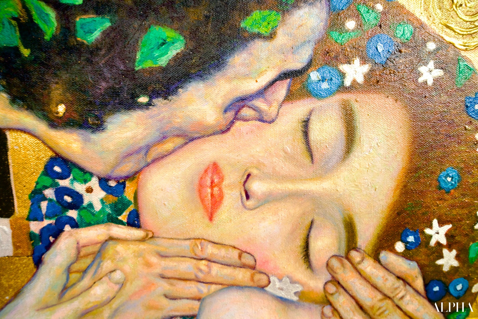 Il Bacio Reimmaginato da Master Apollon | 200 x 200 cm Riproduzioni di quadri a olio