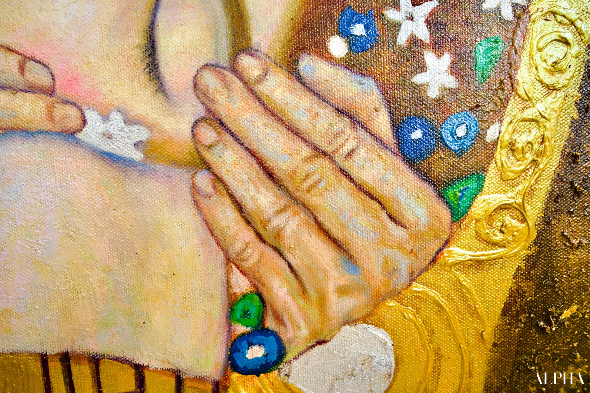 Il Bacio Reimmaginato da Master Apollon | 200 x 200 cm Riproduzioni di quadri a olio