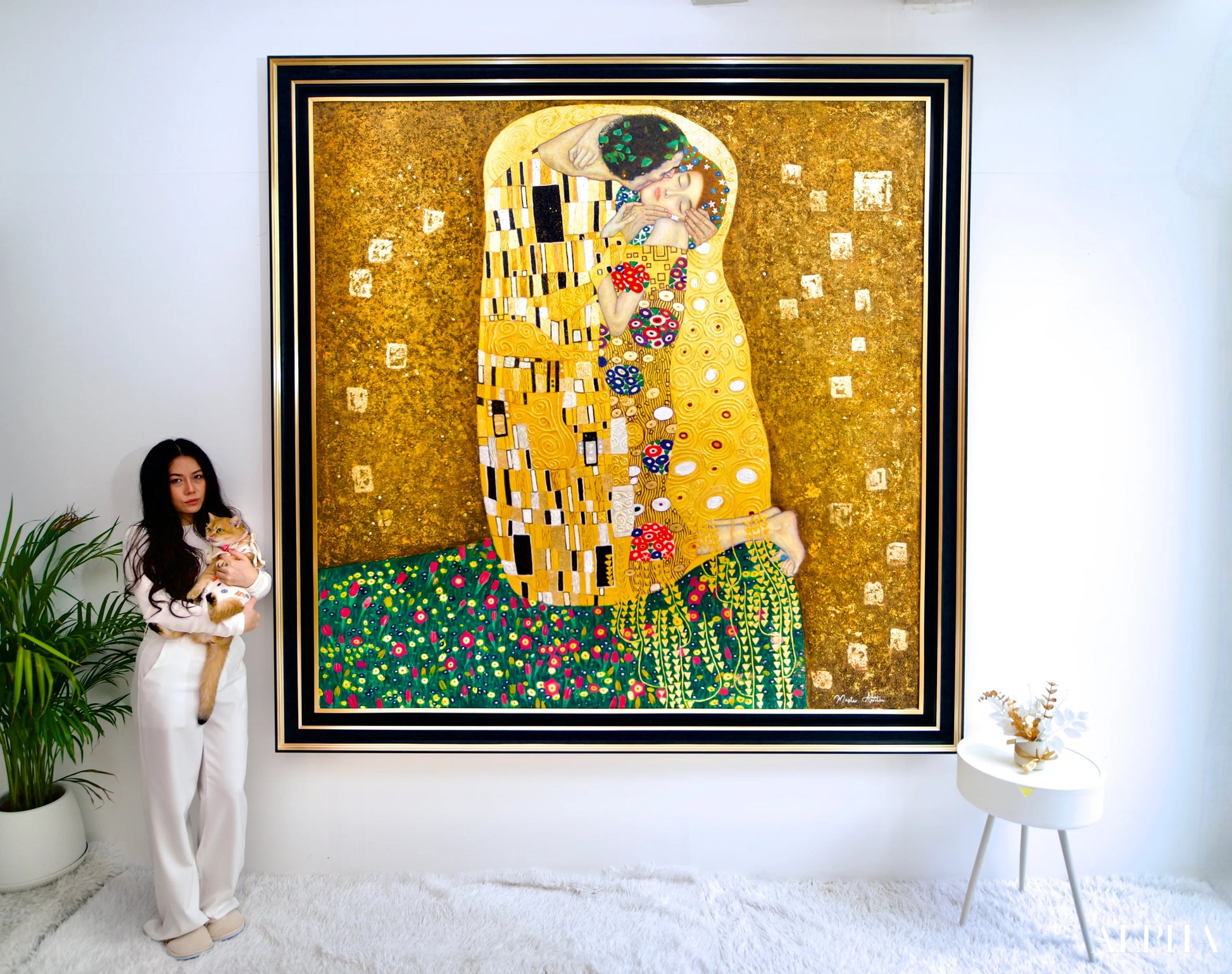Il Bacio Reimmaginato da Master Apollon | 200 x 200 cm Riproduzioni di quadri a olio