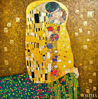 Il Bacio Reimmaginato da Master Apollon | 200 x 200 cm Riproduzioni di quadri a olio