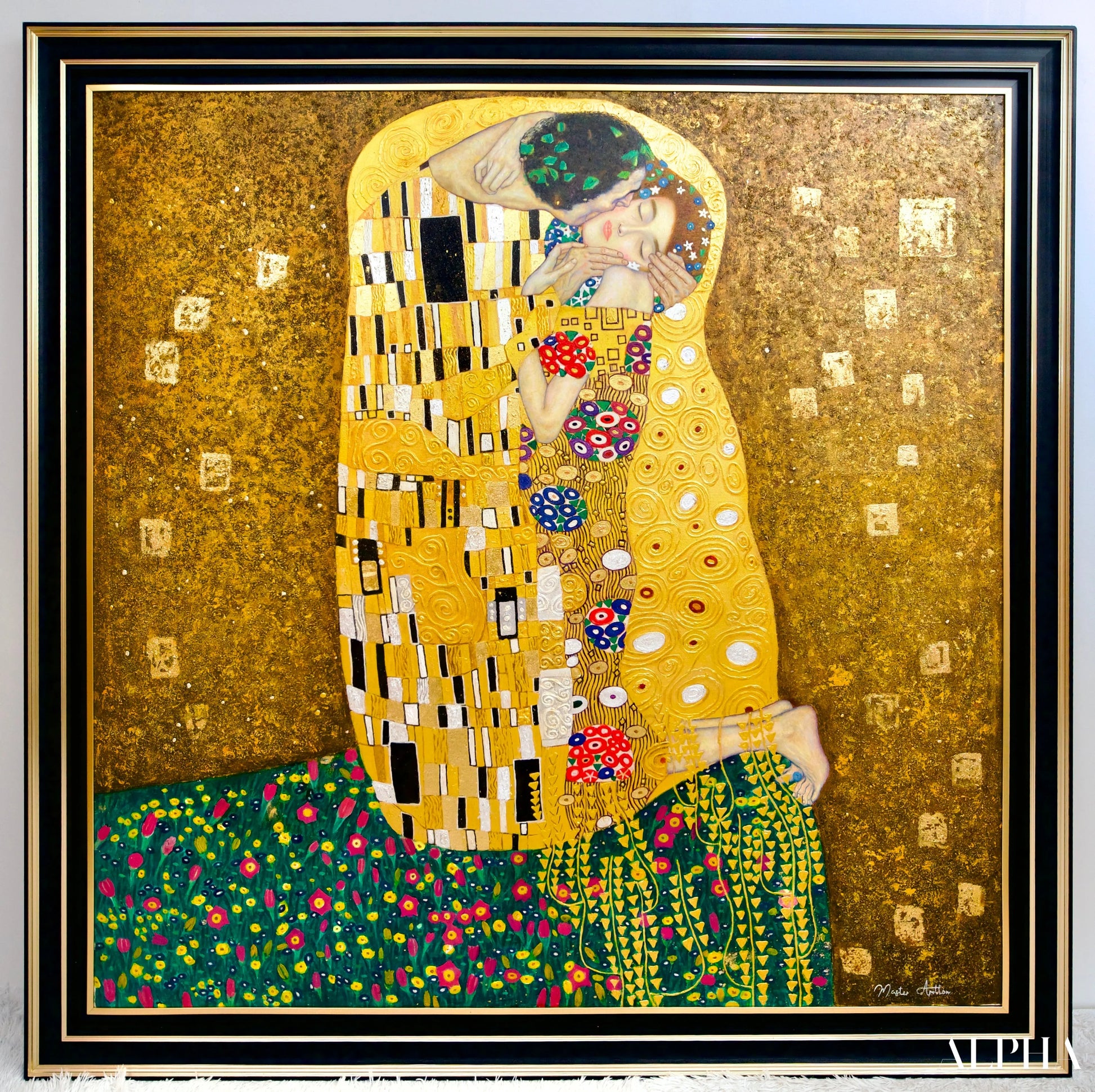 Il Bacio Reimmaginato da Master Apollon | 200 x 200 cm Riproduzioni di quadri a olio