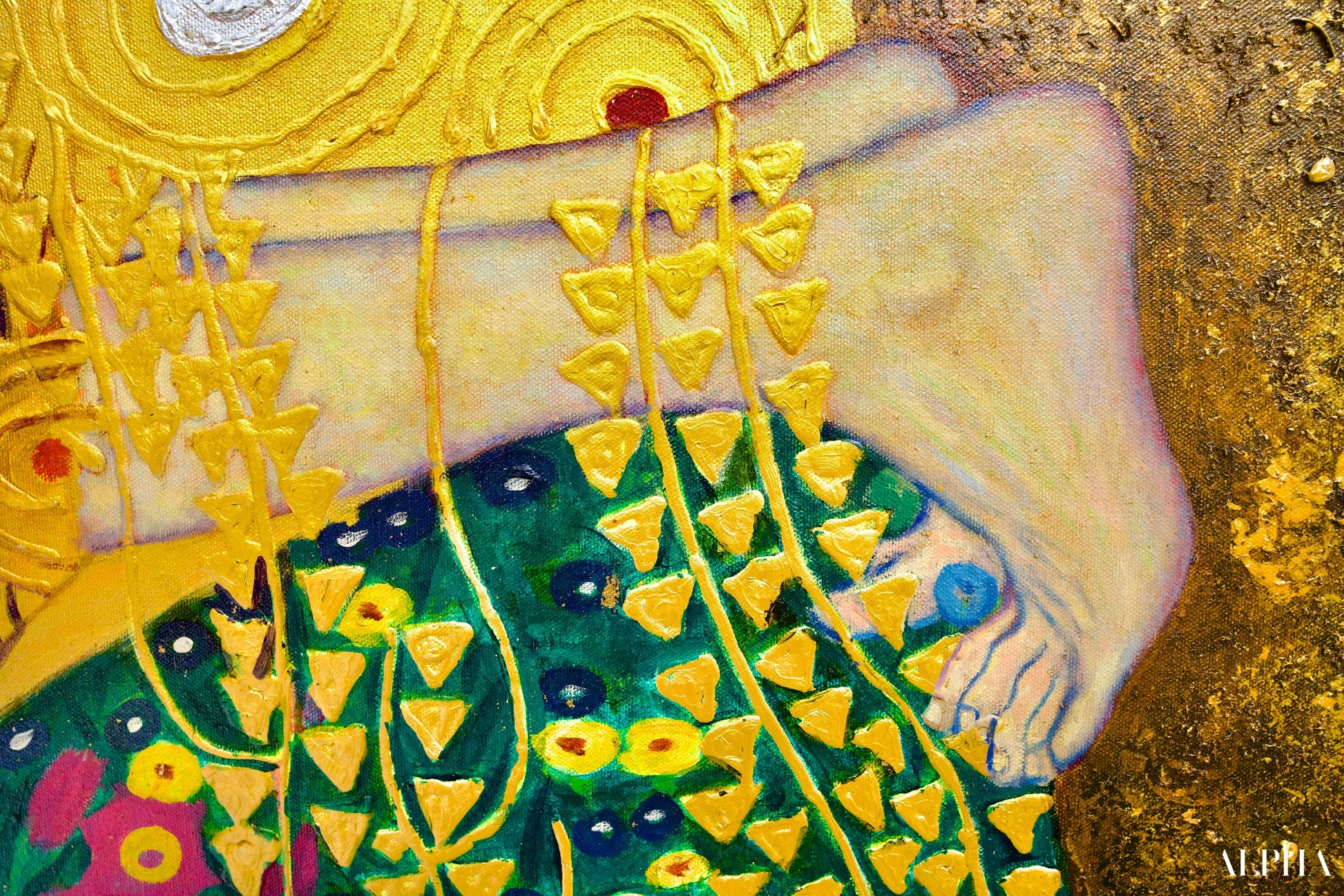 Il Bacio Reimmaginato da Master Apollon | 200 x 200 cm Riproduzioni di quadri a olio