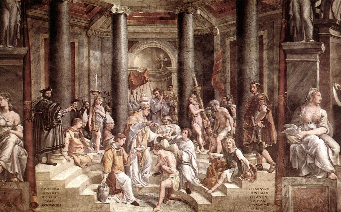 Le Baptême de Constantin - Raphaël Sanzio image 1 reproduction de peinture à l’huile